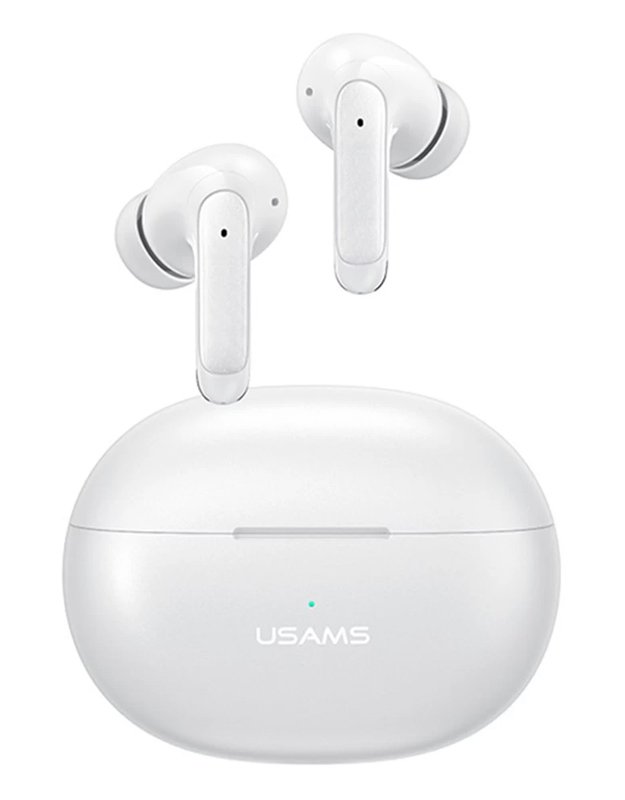 USAMS earphones με θήκη φόρτισης US-XD19, TWS, ENC, Φ13mm, λευκά 6896