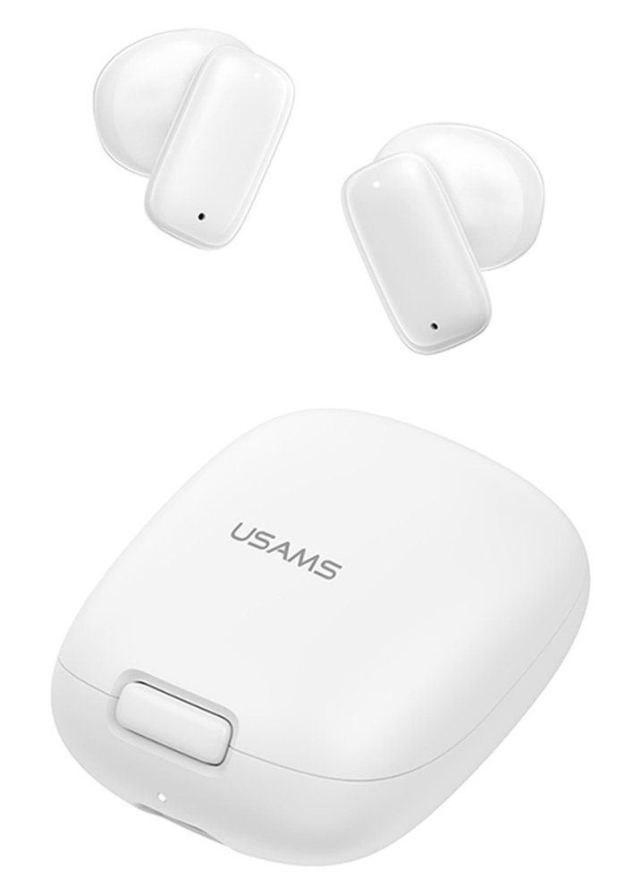 USAMS earphones με θήκη φόρτισης ID25, TWS, Φ13mm, 30/230mAh, λευκά 8992