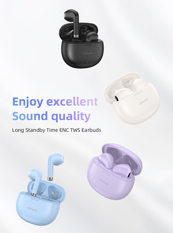 USAMS earphones με θήκη φόρτισης US-YO17, True Wireless, Φ13mm, μαύρα 6064 - Image 2