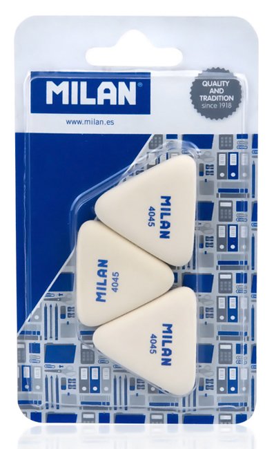 MILAN γόμα 445 , τρίγωνη 40 x 40 x40 x 6mm, σετ 3τμχ