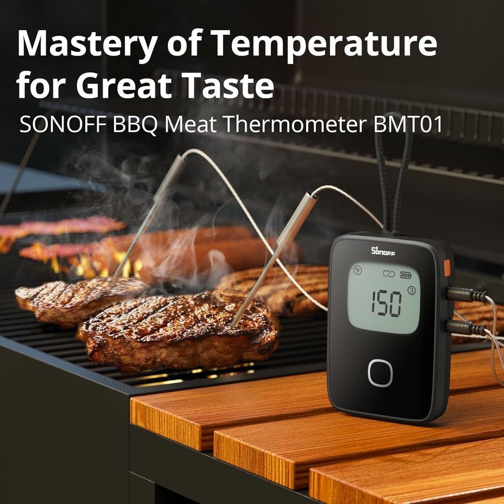 SONOFF smart θερμόμετρο barbeque με 2x αισθητήρες, έως 300 °C, μαύρο 8571 - Image 2