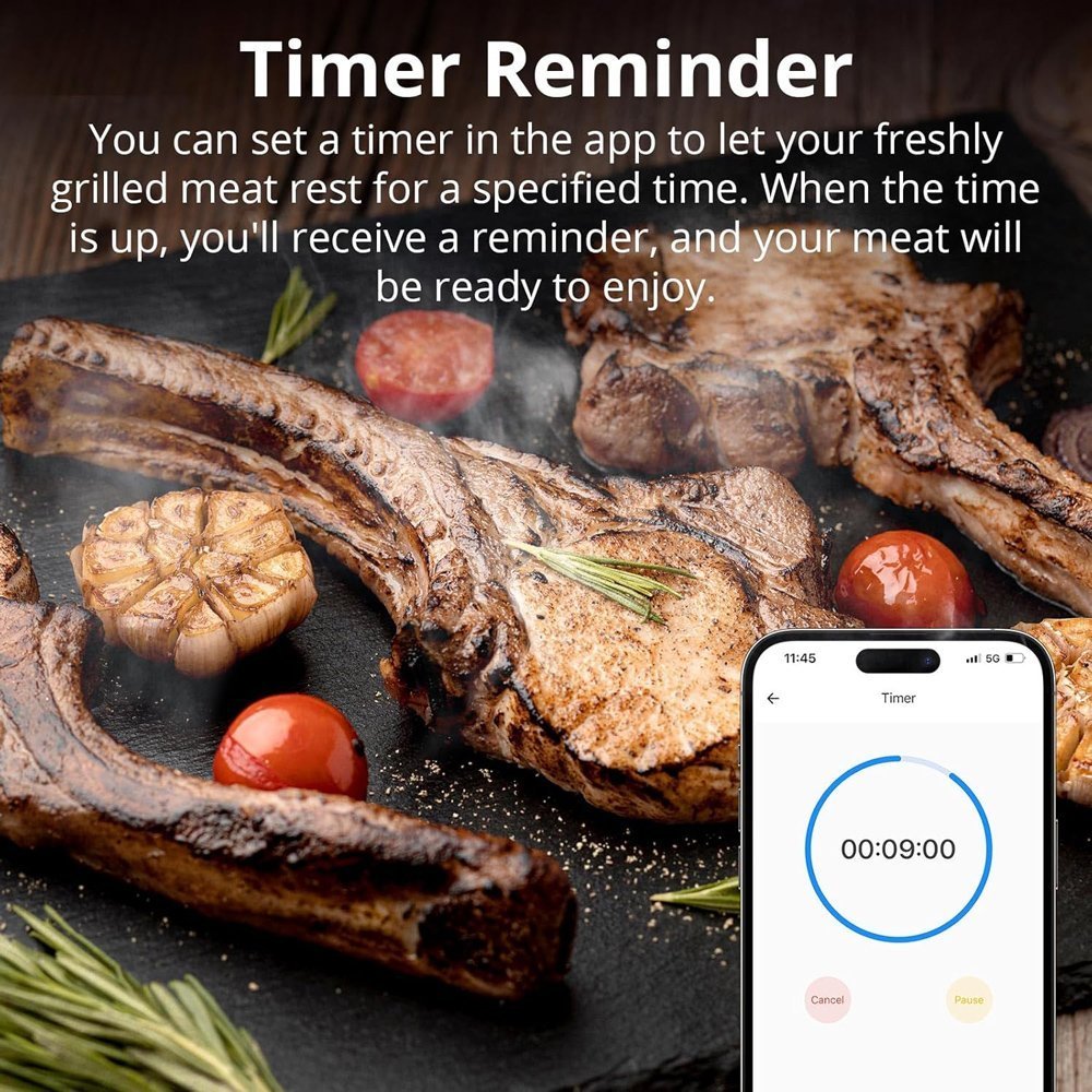 SONOFF smart θερμόμετρο barbeque με 2x αισθητήρες, έως 300 °C, μαύρο 8571 - Image 9