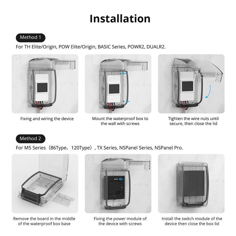 SONOFF θήκη για smart διακόπτες , αδιάβροχη, διάφανη 6406 - Image 6