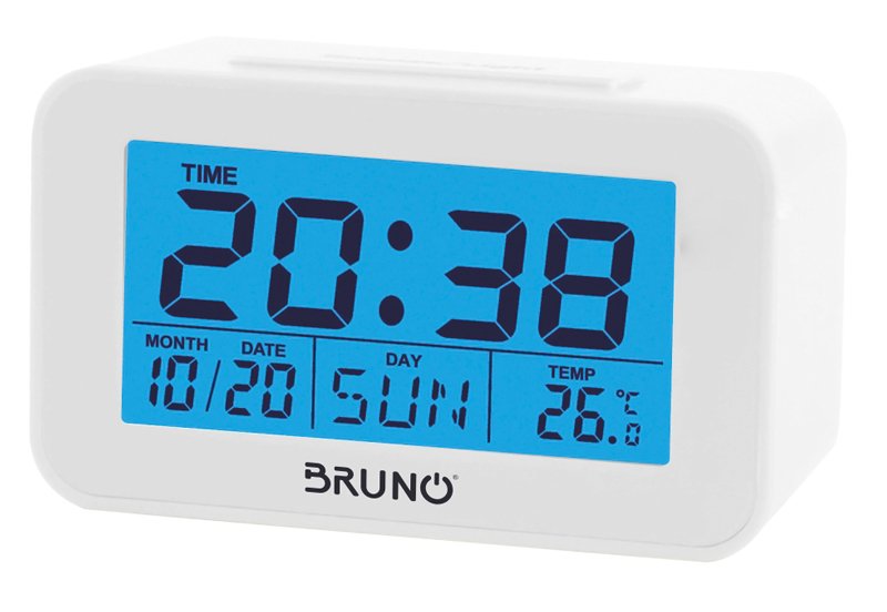 BRUNO ξυπνητήρι  με μέτρηση θερμοκρασίας, °C & °F, λευκό 4406