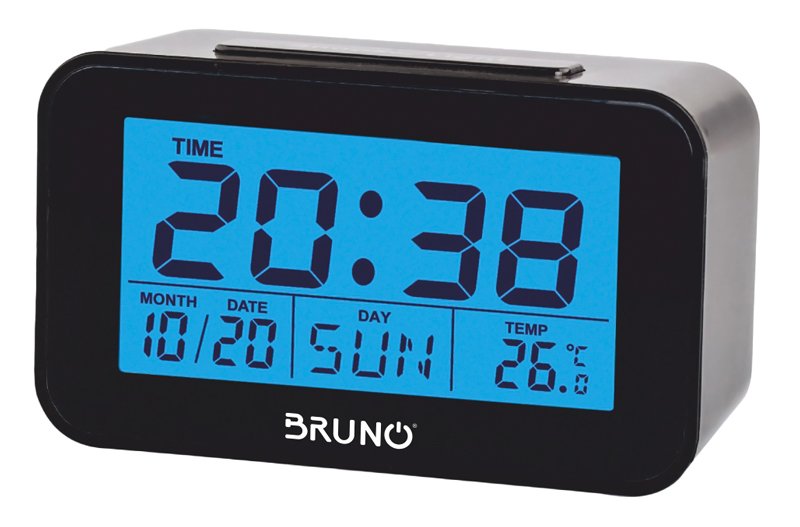 BRUNO ξυπνητήρι  με μέτρηση θερμοκρασίας, °C & °F, μαύρο 4407