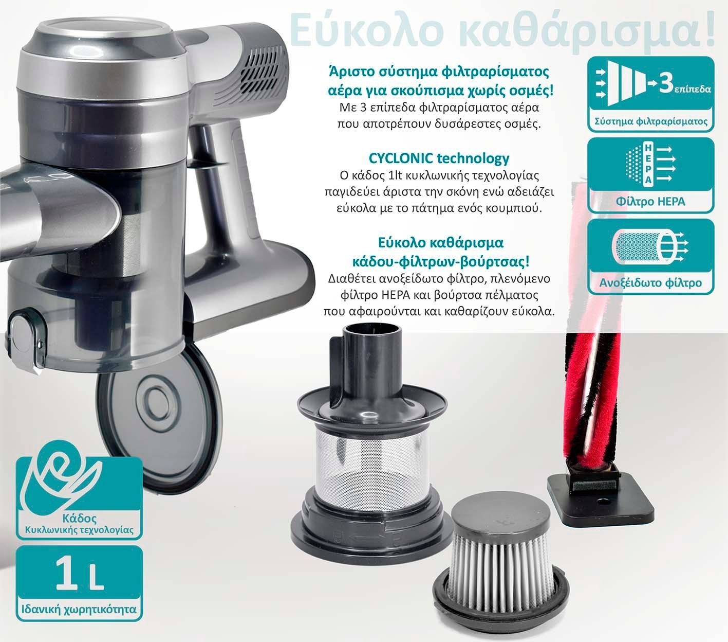 epanafortizomeni ilektriki skoypa 2 se 1, 200W, asimi 5688 Ilektriki skoypa 5