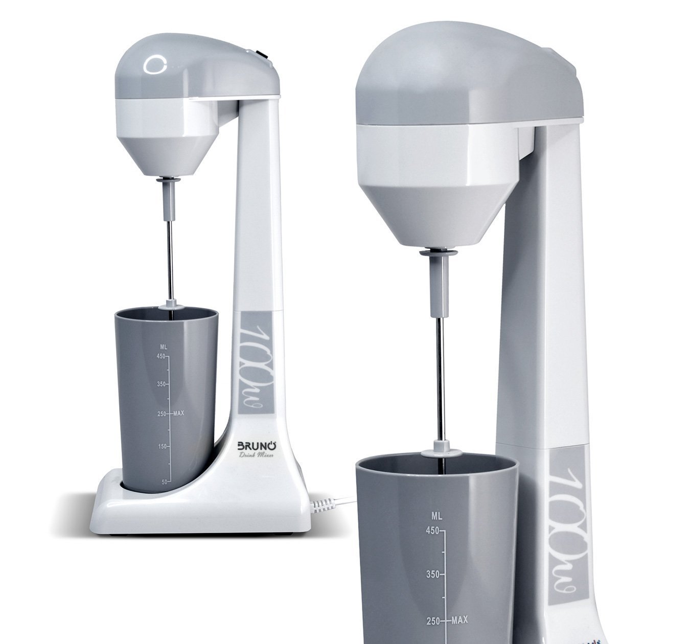 BRUNO φραπεδιέρα επιτραπέζια 100W με δοχείο 450ml, λευκή-γκρι 6096