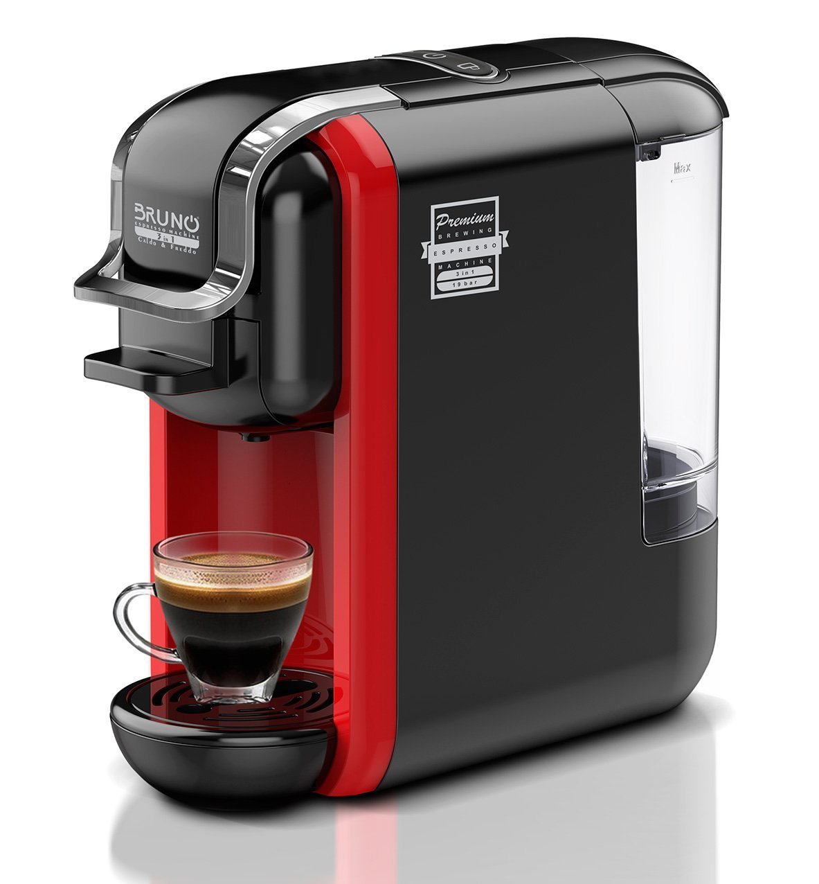 BRUNO καφετιέρα espresso 3 σε 1 , Hot & Cold, 1450W, 19 bar, μαύρη 7333