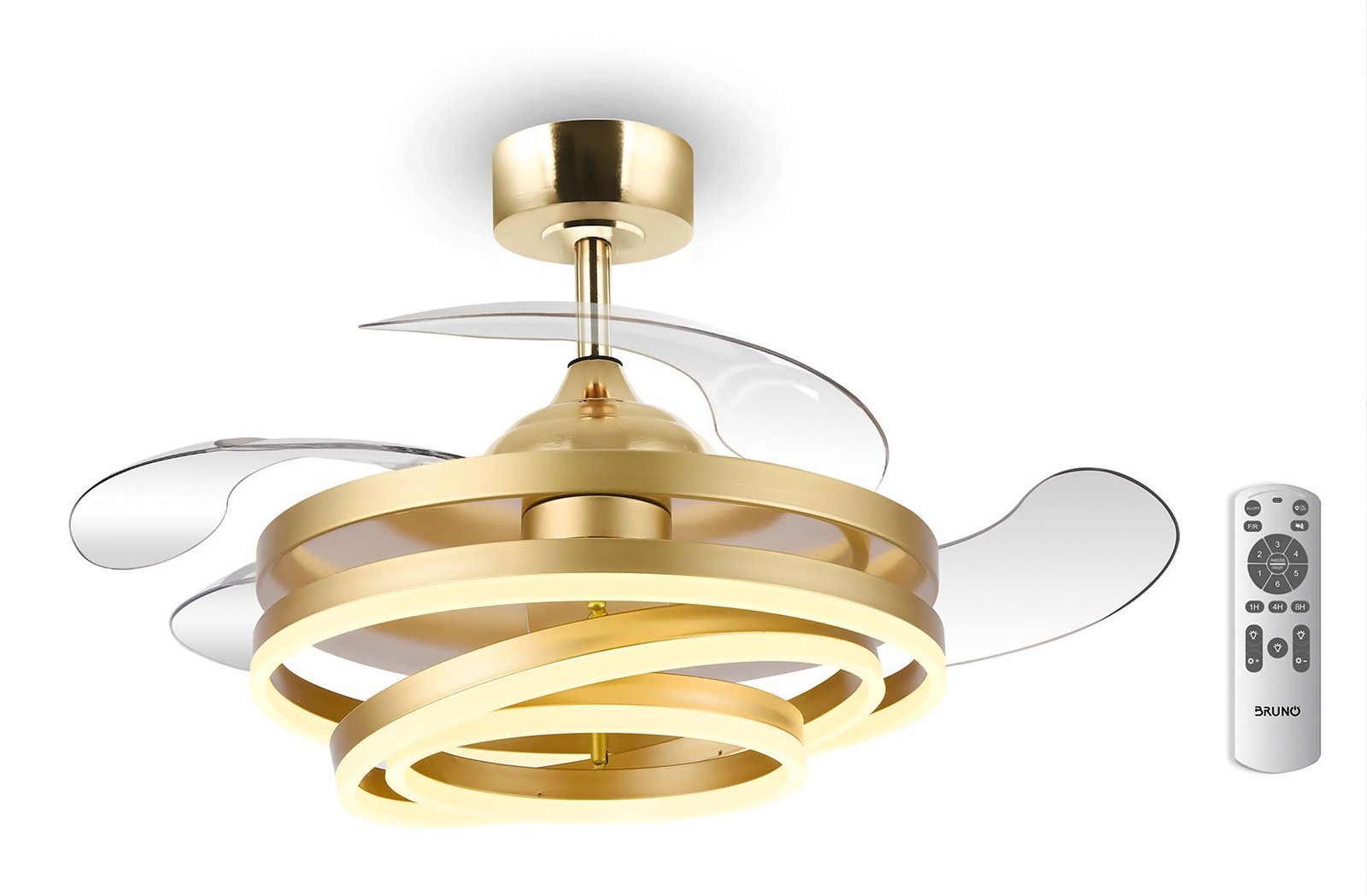 BRUNO ανεμιστήρας οροφής με LED φως , AC 122W, 42", Φ107x47εκ, χρυσός 8047