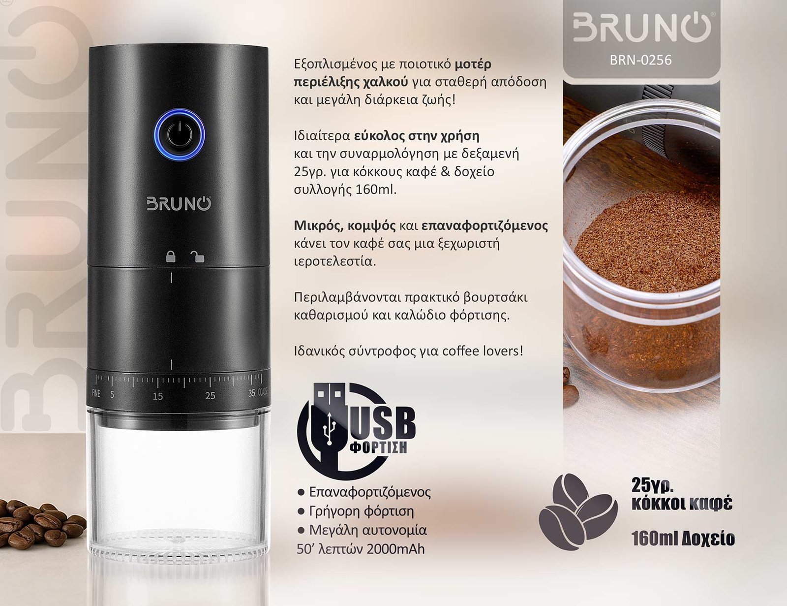ilektrikos mylos kafe, epanafortizomenos, me 39 epipeda alesis, mayros 9071 Mylos kafe 4