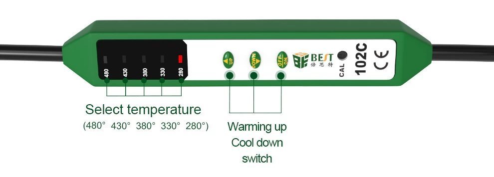 kollitiri, 90W/60W, 5 theseis thermotitas 280-480 °C 917 Kollitiria 2