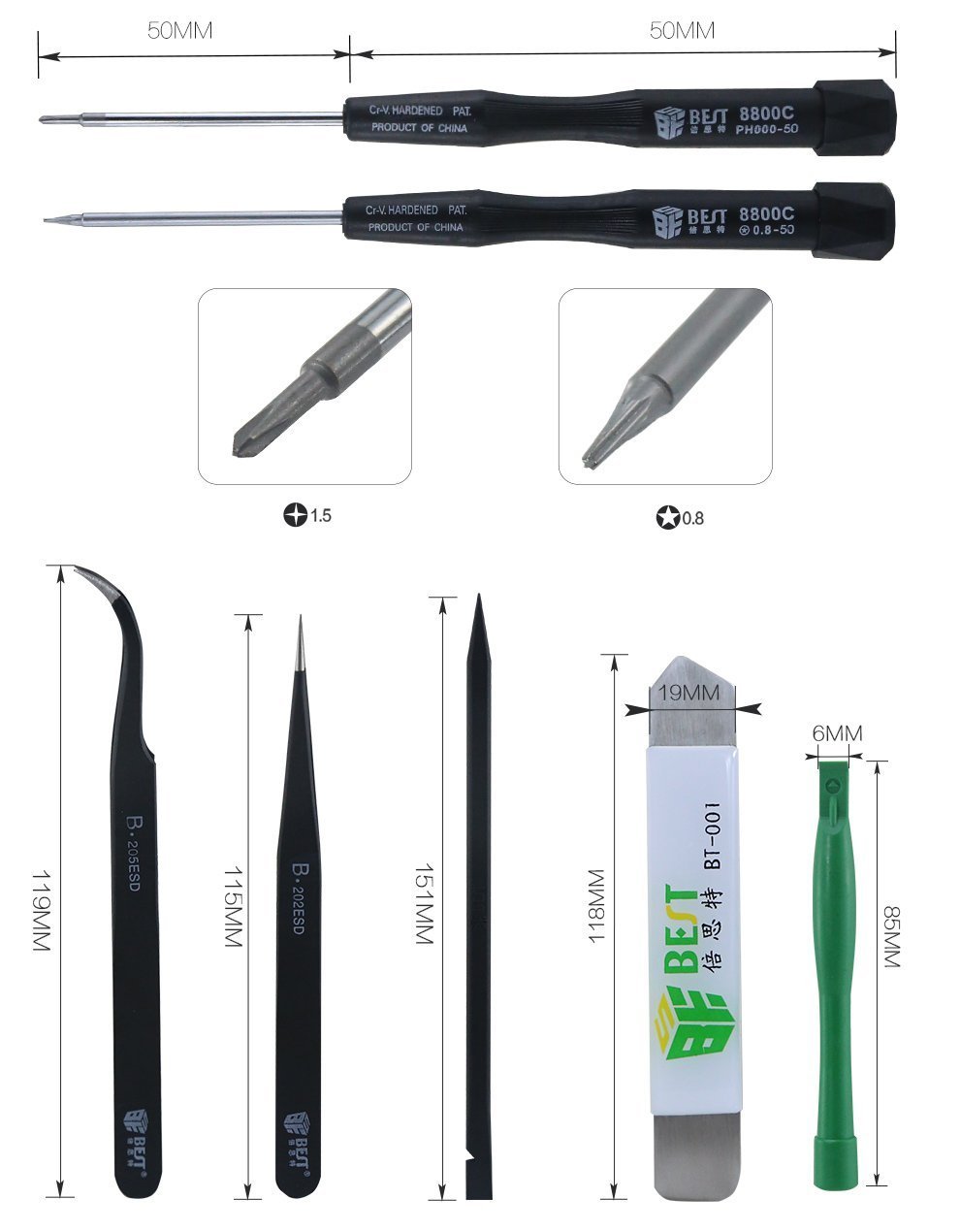 BEST Repair Tool Kit , για iPhone, 8 τμχ 694 - Image 2