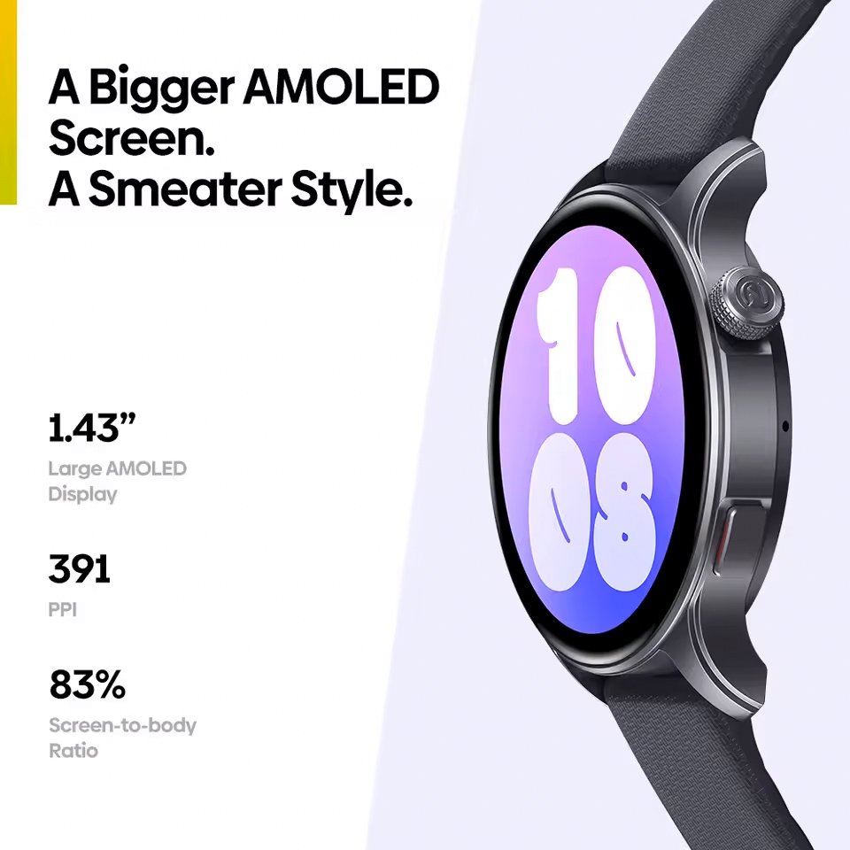 ZELAZE smartwatch talk 3 GPS, heart rate, 1.43" AMOLED, GPS, 3 ATM, gkri 9072 Gkri 4