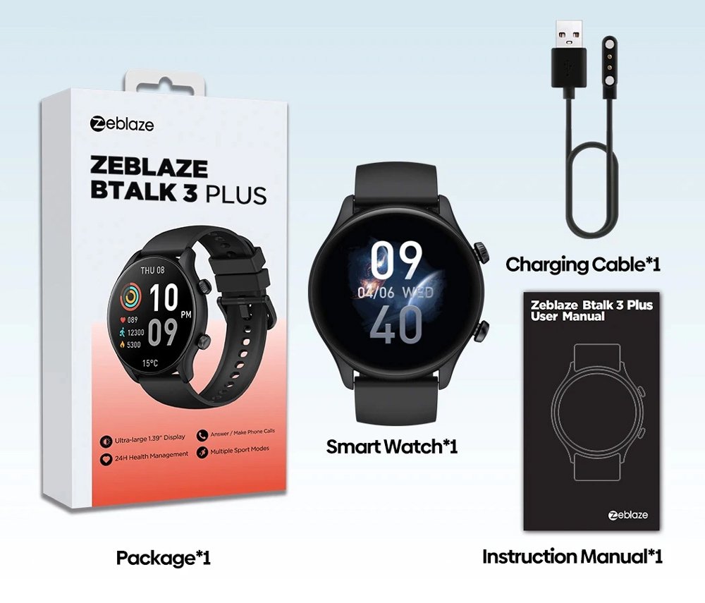 ZELAZE smartwatch talk 3 Plus, heart rate, 1.39" IPS, mayro 8415 Mayro 6