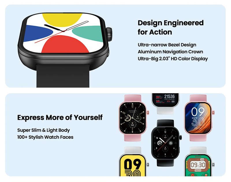 ZELAZE smartwatch talk Plus, heart rate, 2.03" IPS, IP68, mayro 6879 Mayro 6
