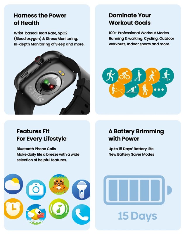 ZELAZE smartwatch talk Plus, heart rate, 2.03" IPS, IP68, mayro 6879 Mayro 8