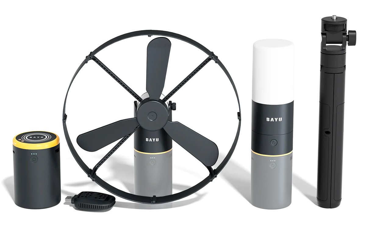 BAYU camping kit με powerbank/ανεμιστήρα/φωτιστικό/συσκευή για κουνούπια ro