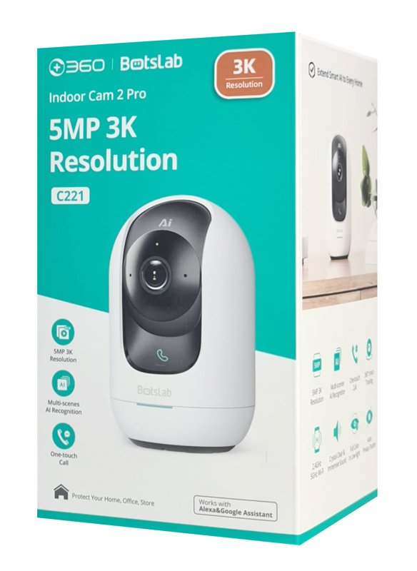 BOTSLAB smart κάμερα , 5MP/3K, WiFi, 360° PTZ, SD 6802 - Image 6