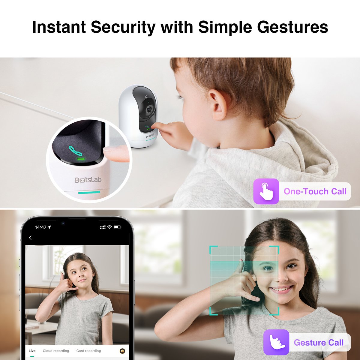 BOTSLAB smart κάμερα , 5MP/3K, WiFi, 360° PTZ, SD 6802 - Image 9