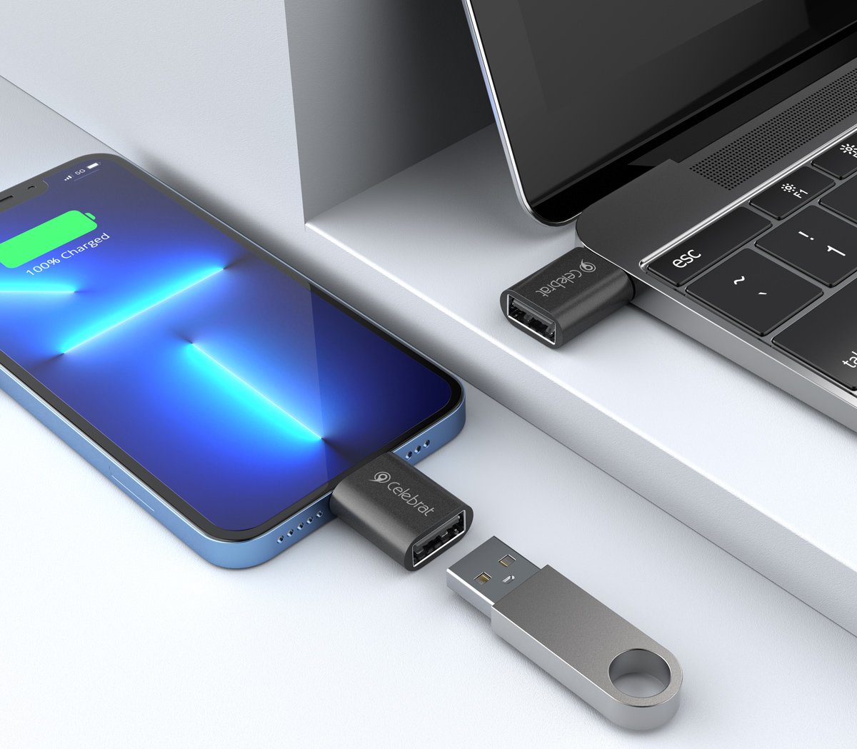 antaptoras USB-C se USB 3.0, 5Gbps, mayros 7071 USB Type-A (F)