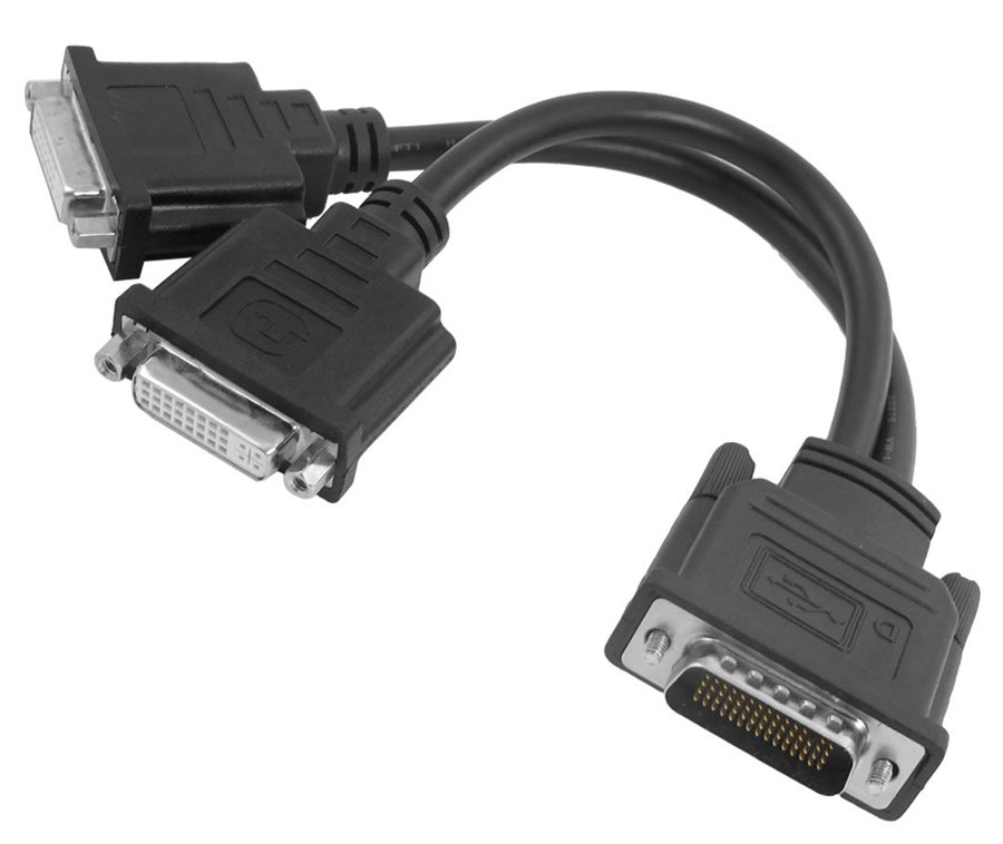 POWERTECH αντάπτορας DMS-59 σε 2x DVI , 0.25m, μαύρος 3834