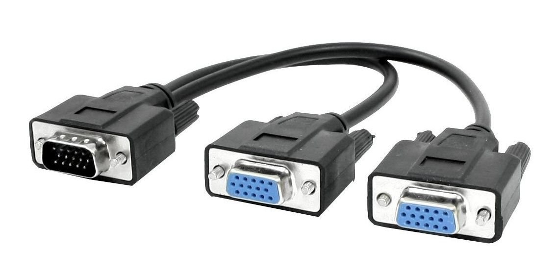 POWERTECH VGA splitter , 2 σε 1, HD, 0.2m, μαύρο 572