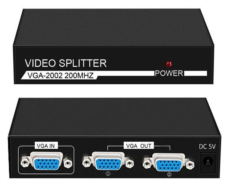 POWERTECH VGA splitter , 2 σε 1, 1920x1440px, μαύρο 1408