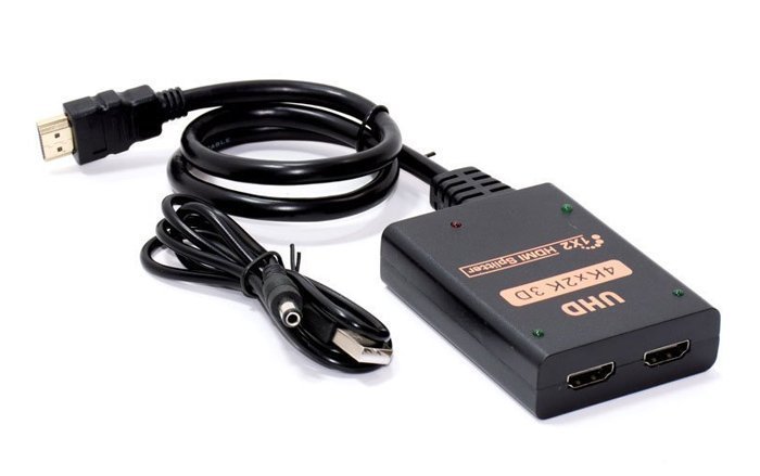 POWERTECH HDMI splitter , 1-in σε 2-out, 4K/30Hz, HDR/HDCP, μαύρο 7396