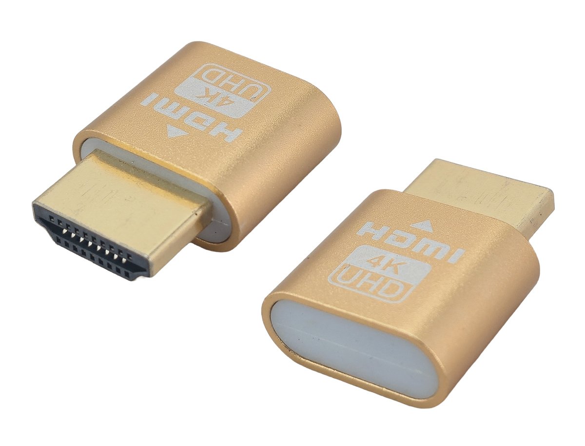POWERTECH HDMI dummy plug  με LED, 4K/60Hz, χρυσό 8931