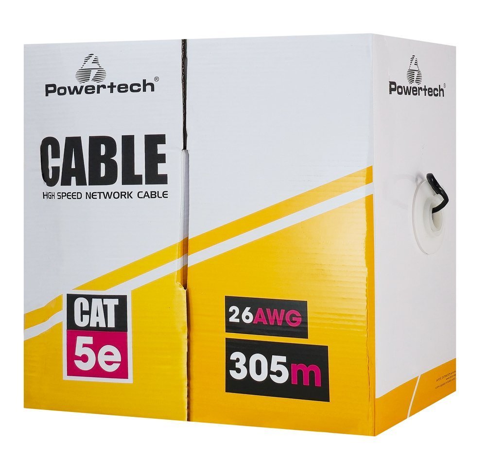 POWERTECH καλώδιο δικτύου , Cat 5e U/UTP, CCA 26AWG, 305m, μαύρο 4062 - Image 3