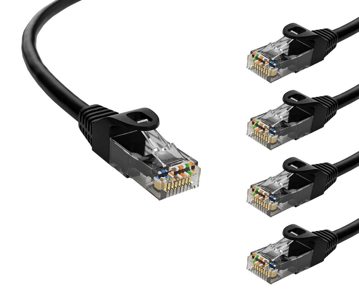 POWERTECH καλώδιο δικτύου , Cat 6 U/UTP, CCA, 250Hz, 0.5m, μαύρο, 5τμχ 7794