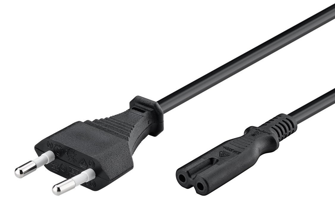 POWERTEH Καλώδιο τροφοδοσίας Euro VDE 2x0.5mm², PV, copper, 1.5m 1021