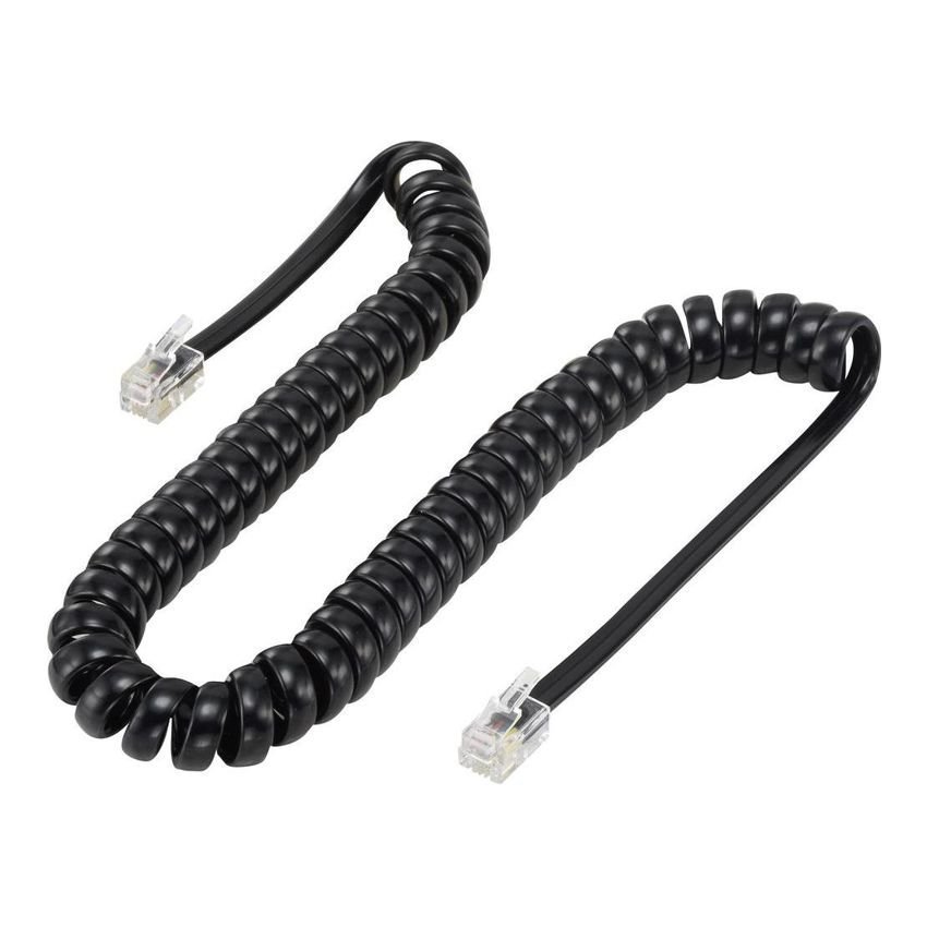 POWERTECH καλώδιο τηλεφώνου RJ10 4P4C , Spiral, 5m, μαύρο 398