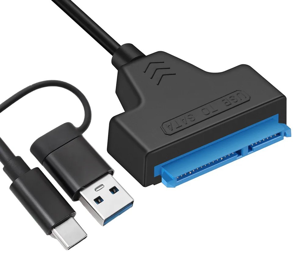 POWERTECH καλώδιο σύνδεσης HDD/SSD , USB/USB-C σε SATA, 6Gbps 5163