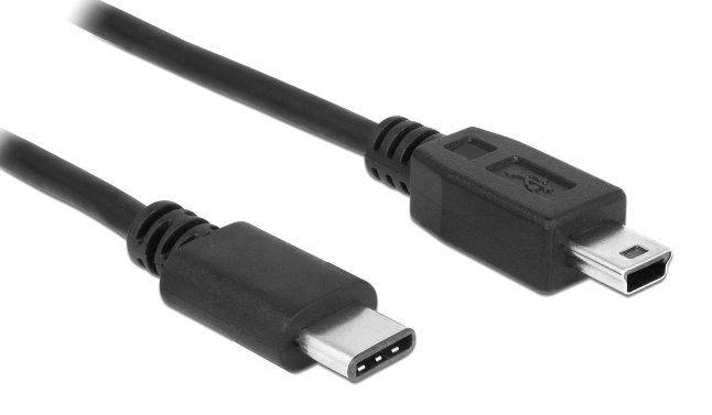 POWERTECH καλώδιο USB-C σε USB Mini , 1.5m, μαύρο 5488