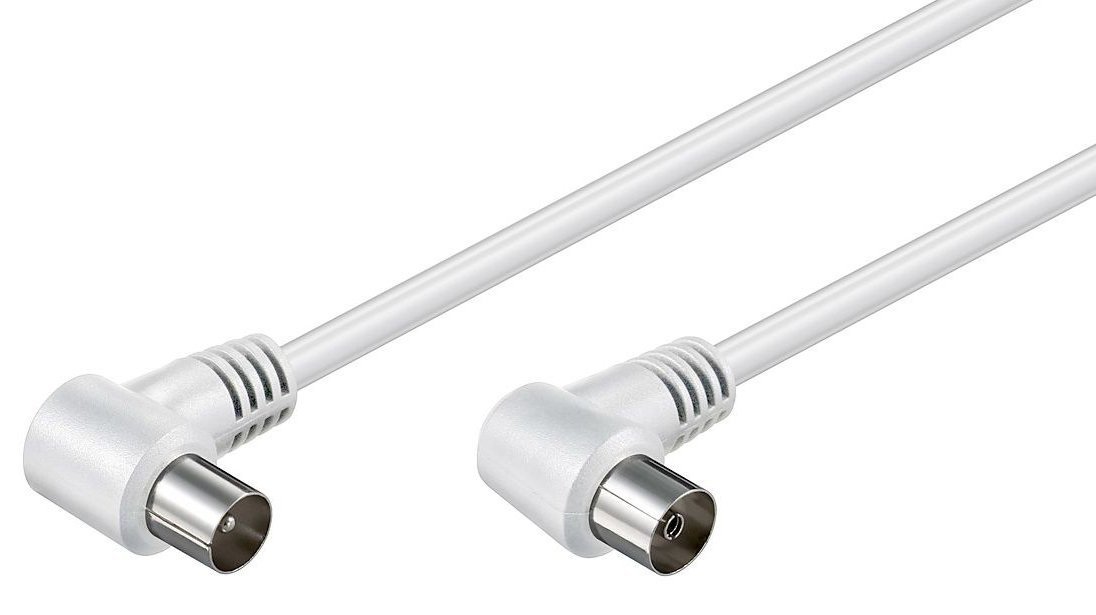 POWERTECH καλώδιο κεραίας RF αρσενικό - RF θηλυκό , γωνιακό, λευκό, 1.5m 415