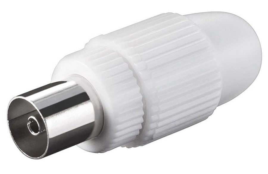 POWERTECH βύσμα κεραίας PAL , θηλυκό, 15.88mm, λευκό, 5τμχ 2118