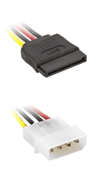 POWERTECH καλώδιο SATA 15pin (F) σε IDE 4pin (M) , 15cm 509