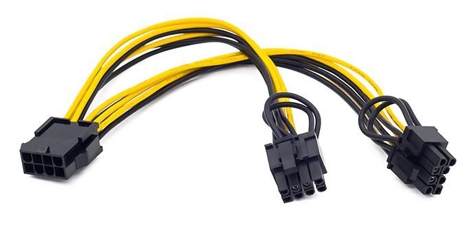 POWERTECH καλώδιο EPS 12V 8pin (F) σε 2x PCIe 8pin (6+2) , 20cm 1869