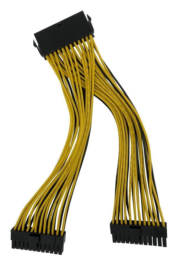 POWERTECH καλώδιο μητρικής 24pin σε 2x 24pin , 0.20m 2785