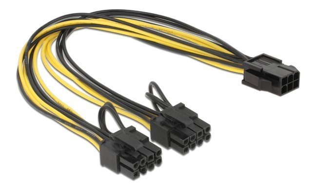 POWERTECH καλώδιο PCIe 6pin σε 2x 8pin , 30cm 3066