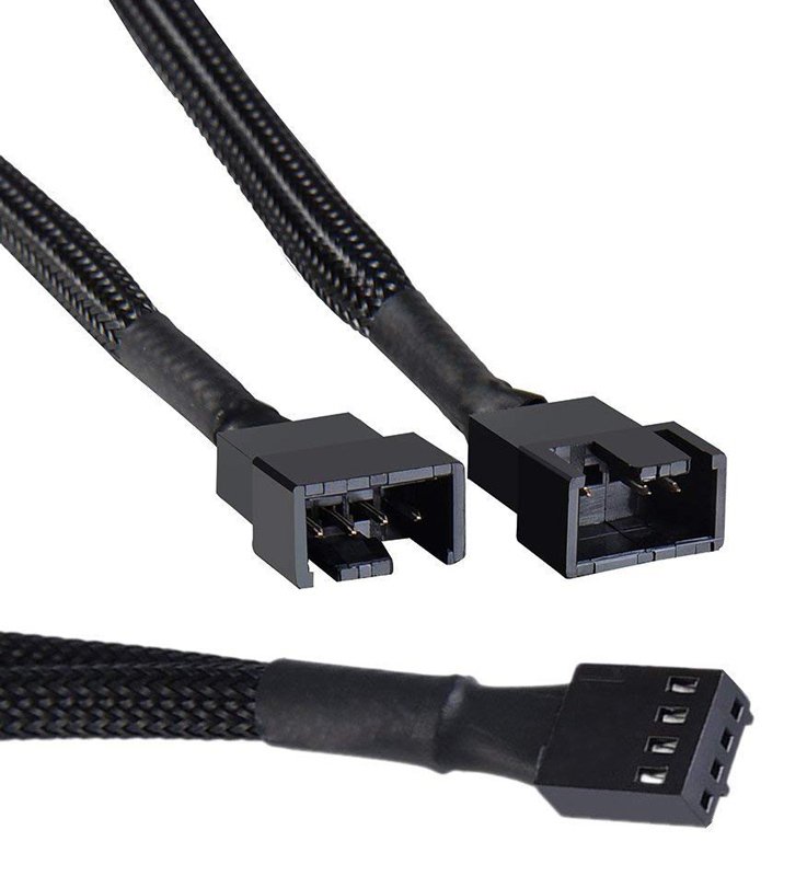 POWERTECH καλώδιο 4-pin pwm σε 2x 4-pin pwm , 0.15m, μαύρο 6941