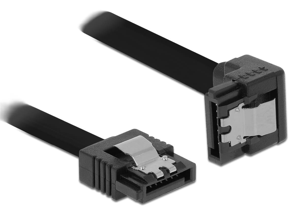 POWERTECH καλώδιο SATA III , γωνιακό, 6 Gb/s, 0.50m, μαύρο 8922