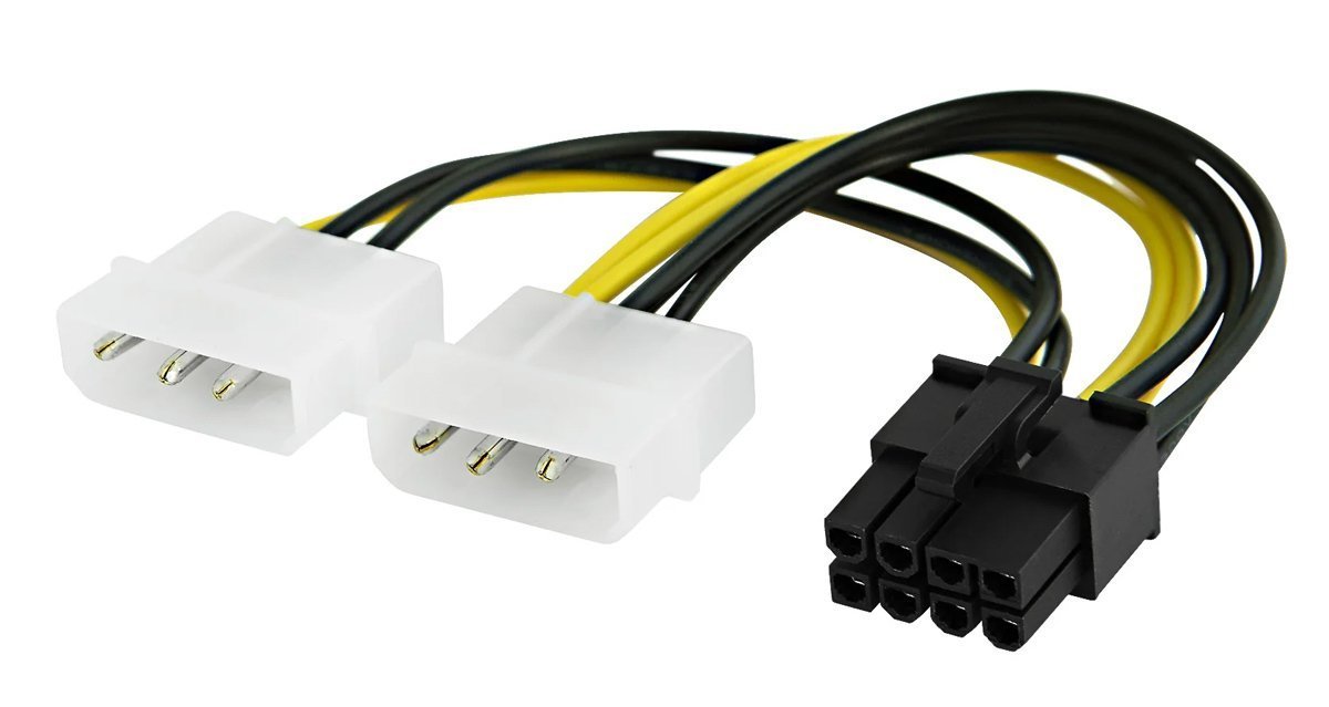 POWERTECH καλώδιο PCIe 8pin σε 2x molex 3pin , 0.15m 8973