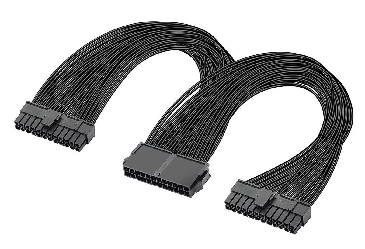 POWERTECH καλώδιο μητρικής 24pin σε 2x 24pin , 0.25m 8974