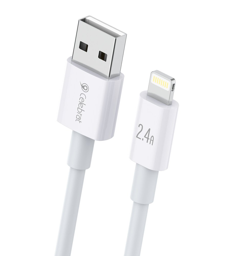 CELEBRAT καλώδιο Lightning σε USB , 2.4A, 1.2m, λευκό 5459