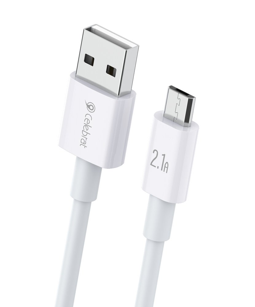 CELEBRAT καλώδιο Micro USB σε USB , 2.1A, 1.2m, λευκό 5458