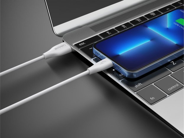 CELEBRAT καλώδιο Lightning σε USB , 3A, 480Mbps, 1m, λευκό 7859 - Image 2