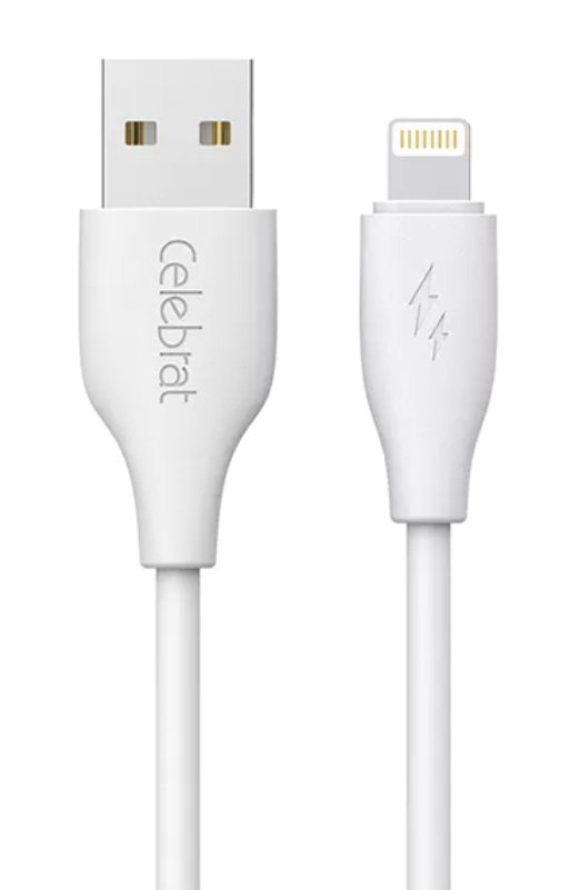 CELEBRAT καλώδιο Lightning σε USB , 3A, 480Mbps, 1m, λευκό 7859 - Image 3