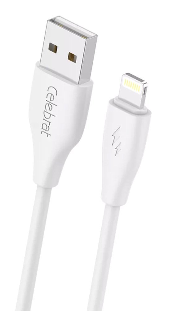 CELEBRAT καλώδιο Lightning σε USB , 3A, 480Mbps, 1m, λευκό 7859